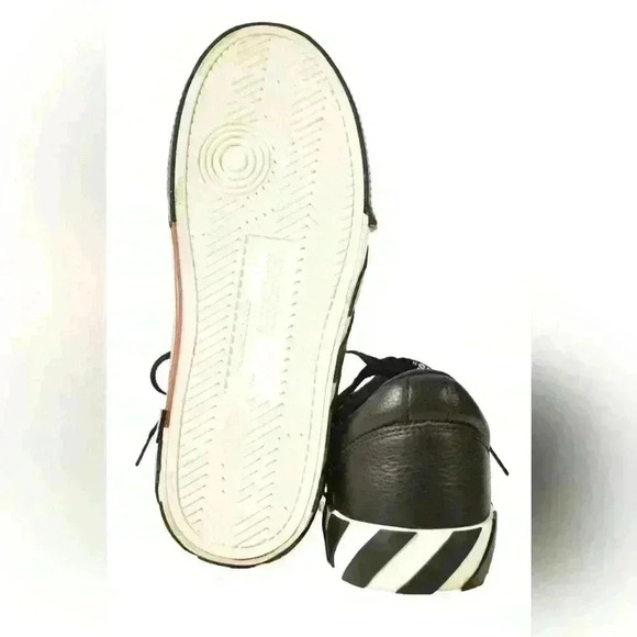 OFF-WHITE Black White Leather Virgil Abloh Vulcanized Low Sneakers  36EU 6US - Picture 3 of 9